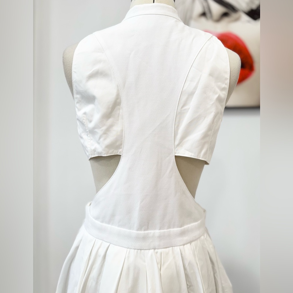 Alexander McQueen Cutout Poplin Midi Dress White XL - Picture 11 of 16